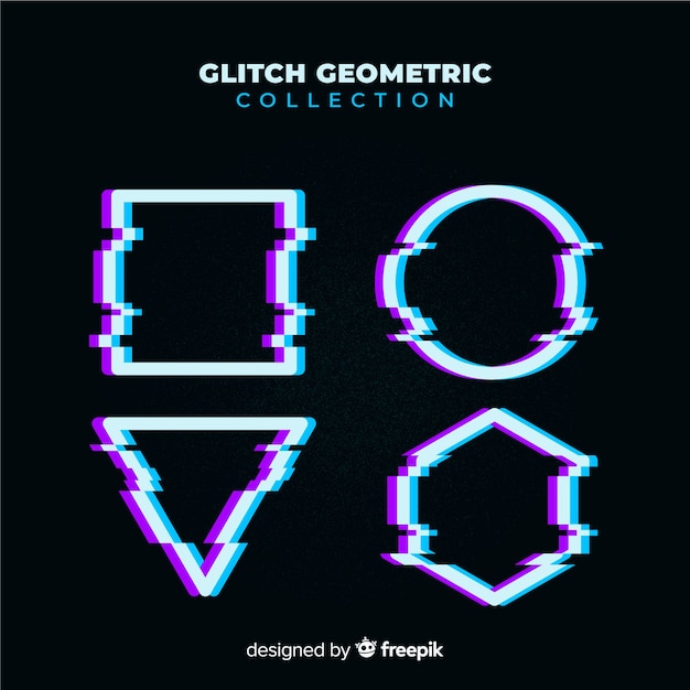 Gratis vector geometrische glitch-verzameling