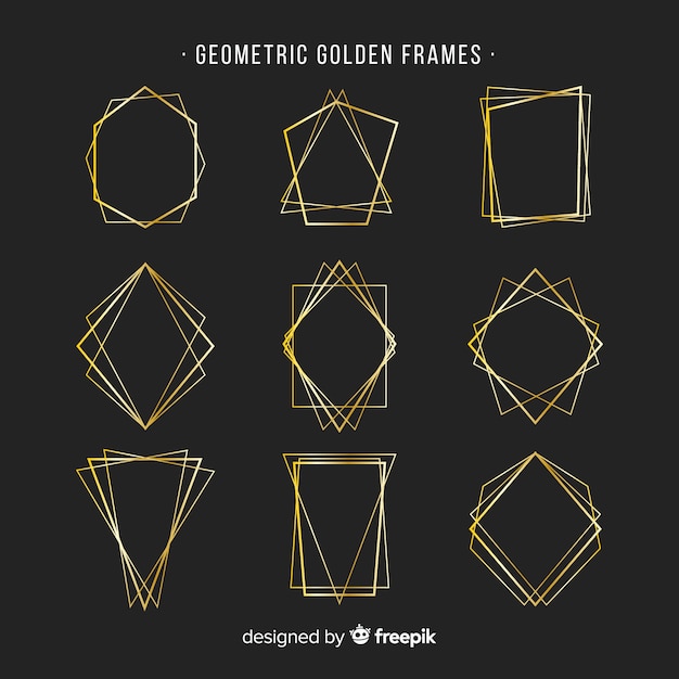 Geometrische gouden frame-collectie