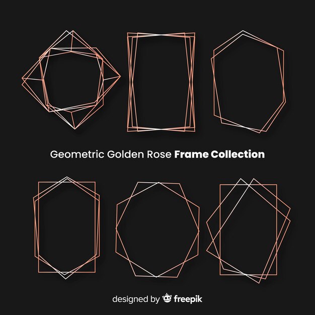 Geometrische gouden roze frames