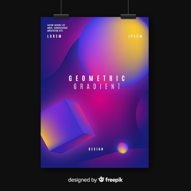 Gratis vector geometrische gradiënt poster sjabloon