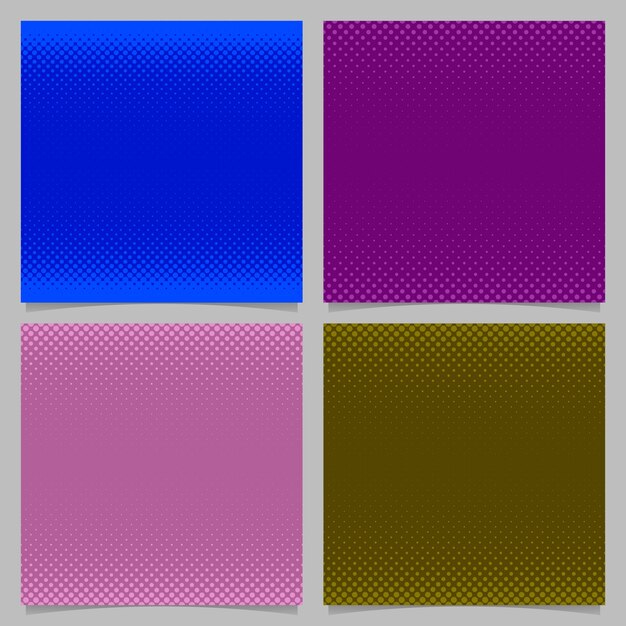 Geometrische halftone dot patroon achtergrond set - vector briefpapier grafisch met gekleurde cirkels in verschillende maten