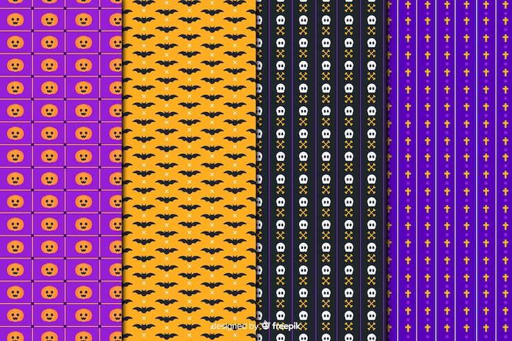 Gratis Vector geometrische halloween-patrooninzameling