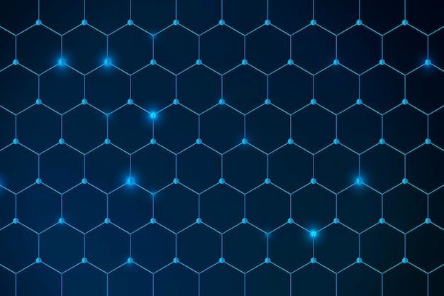 Geometrische honingraat patroon blauwe achtergrond