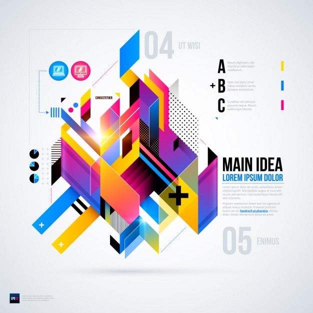 Gratis vector geometrische infographic met opties a, b, c