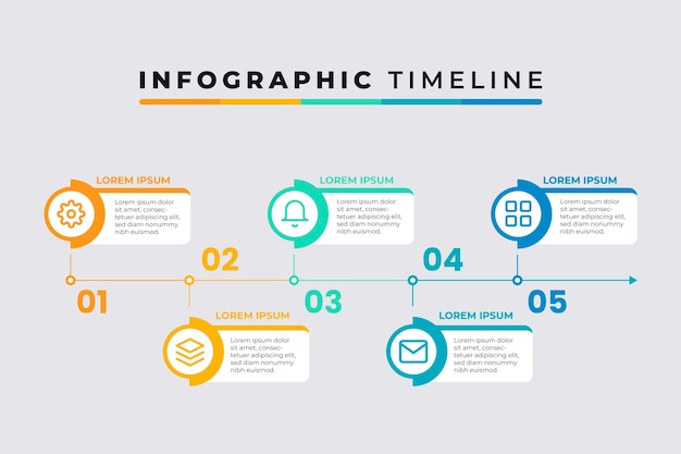 Gratis vector geometrische infographic met tijdlijn