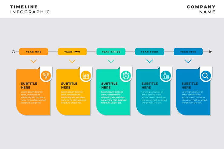 Gratis Vector geometrische infographic met tijdlijn