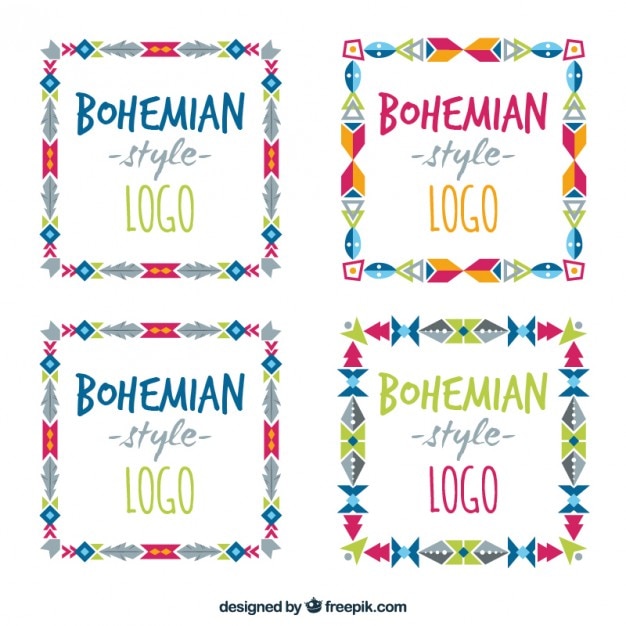 Geometrische kader boho emblemen