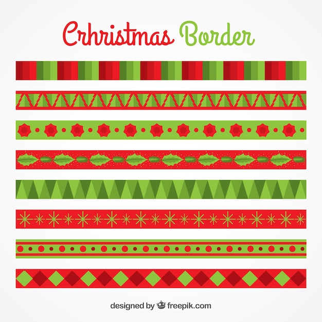 Gratis vector geometrische kerst grenzen