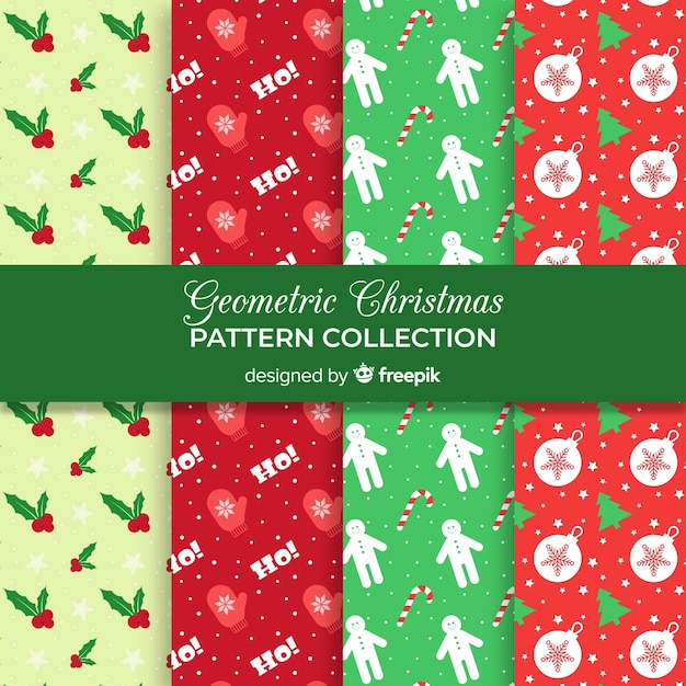 Geometrische kerst patroon collectie
