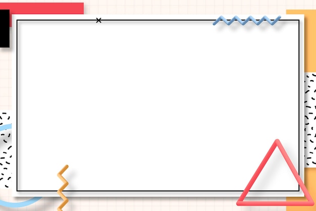 Geometrische kleurrijke memphis frame sociale banenr vector