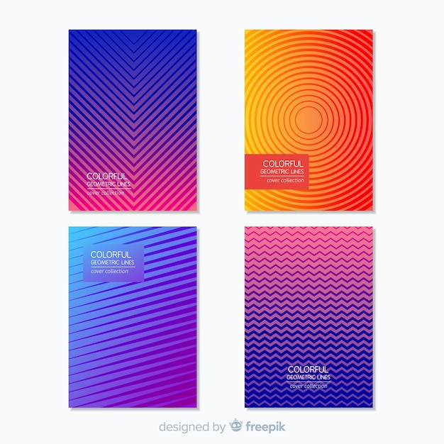 Gratis vector geometrische lijnen brochure pack