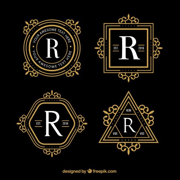 Gratis Vector geometrische luxe logos