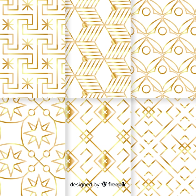 Gratis vector geometrische luxe patrooncollectie