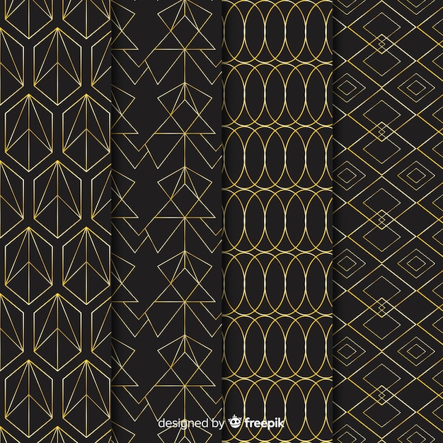 Gratis vector geometrische luxe patrooncollectie