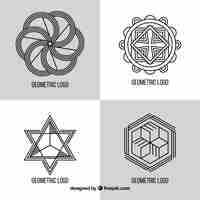 Gratis vector geometrische monoline logo set