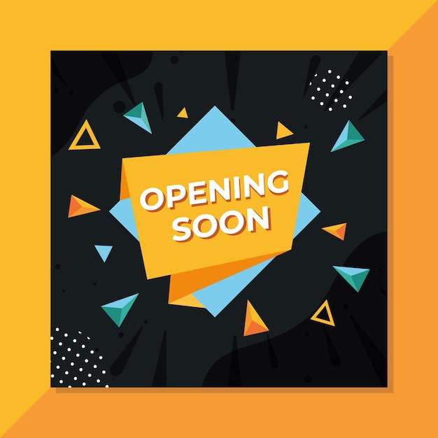 Gratis vector geometrische opening binnenkort instagram-bericht