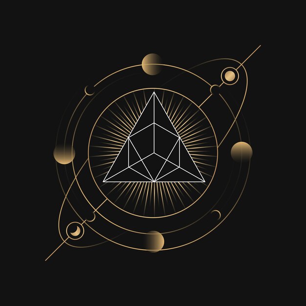 Geometrische piramide astrologische tarotkaart