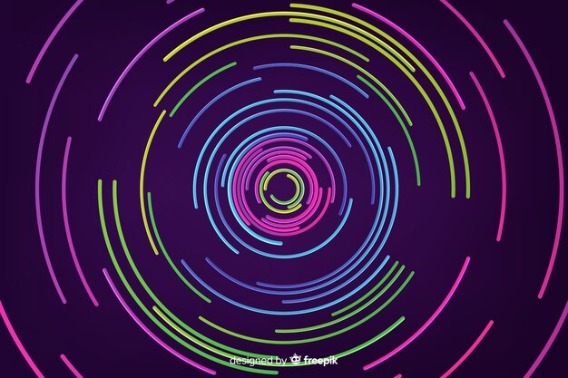 Geometrische ronde neon vormen achtergrond