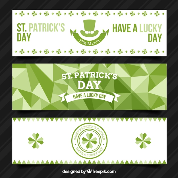 Geometrische st. patrick's day banners