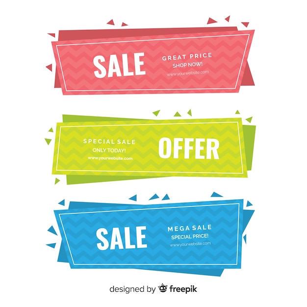 Gratis vector geometrische verkoopbanners