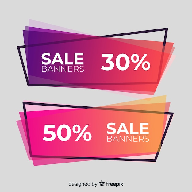 Gratis vector geometrische verkoopbanners