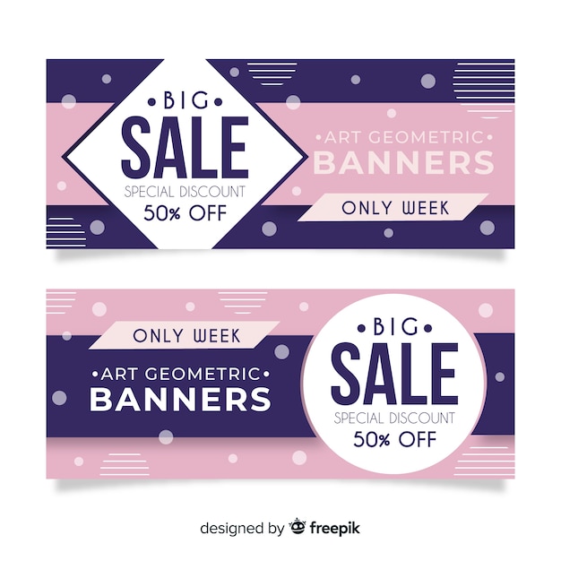 Gratis vector geometrische verkoopbanners