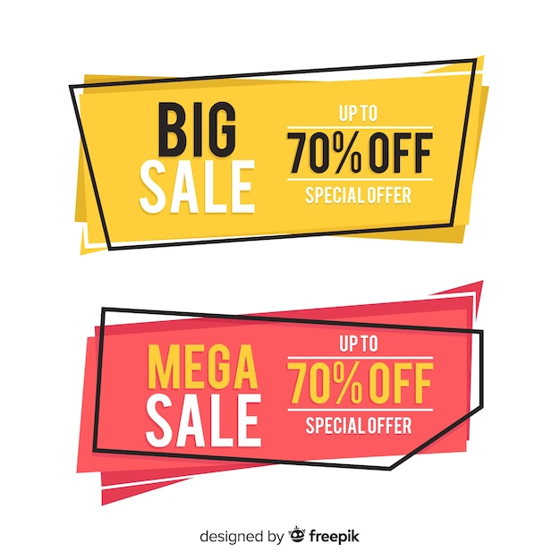 Gratis vector geometrische verkoopbanners