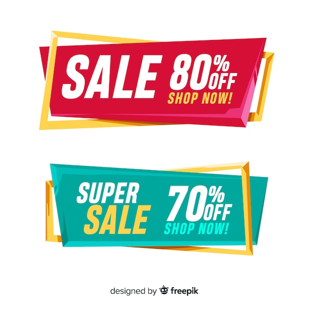 Gratis vector geometrische verkoopbanners