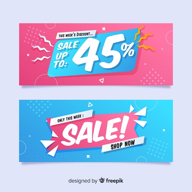 Gratis vector geometrische verkoopbanners