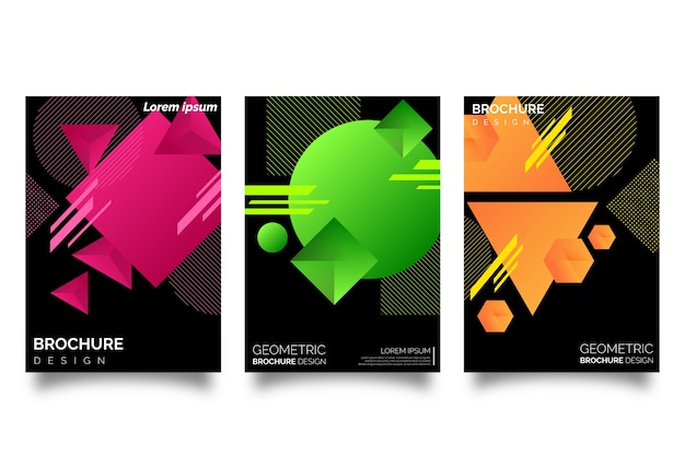 Geometrische verloop vormen covers op donker behangontwerp