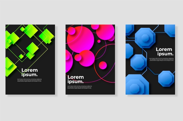 Gratis vector geometrische verloop vormen covers