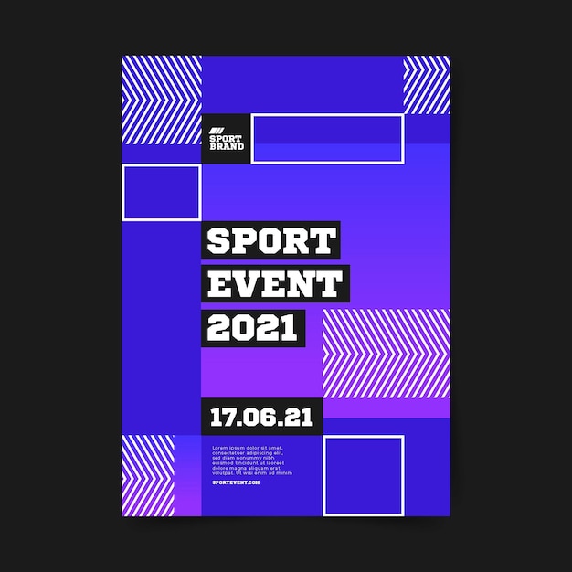 Gratis vector geometrische vierkanten sportevenement poster sjabloon