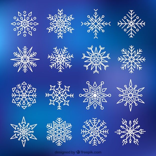 geometrische vormen collectie van sneeuwvlokken