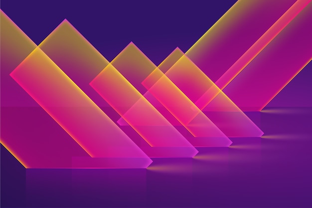 Gratis vector geometrische vormen neonlichten achtergrond