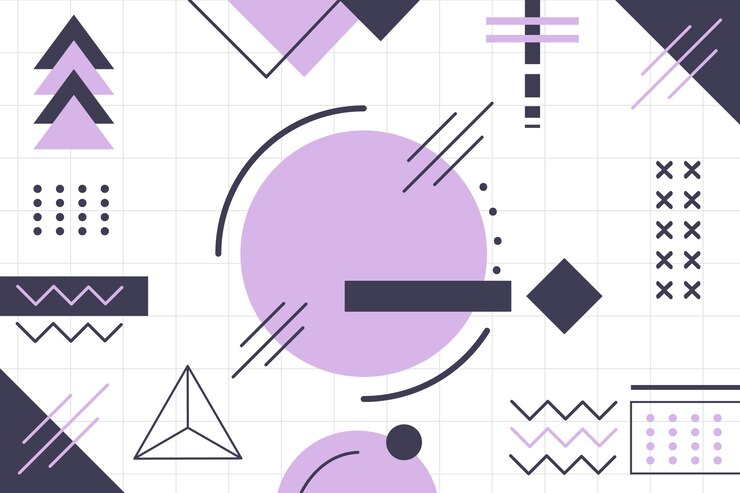 Gratis Vector geometrische vormenachtergrond in vlak ontwerp