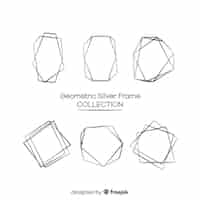 Gratis vector geometrische zilveren frame-collectie