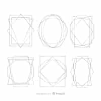 Gratis vector geometrische zilveren frame-collectie