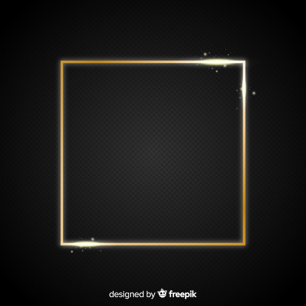 Gratis vector geruit realistisch gouden frame