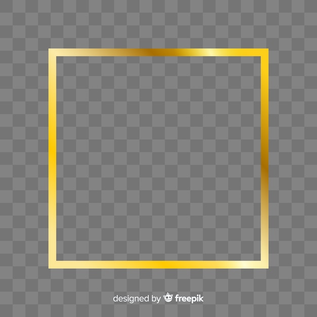 Gratis vector geruit realistisch gouden frame