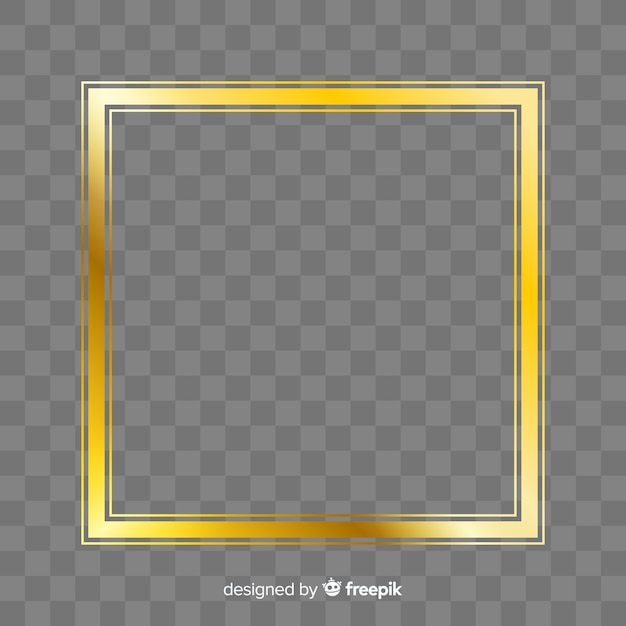 Gratis vector geruit realistisch gouden frame