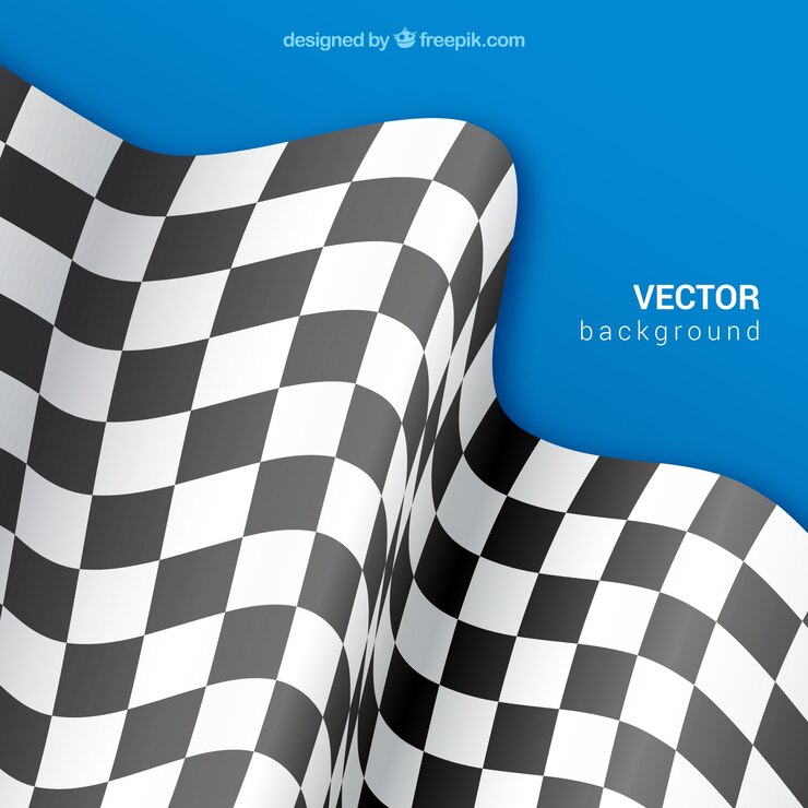Gratis Vector geruite vlagachtergrond met realistisch ontwerp