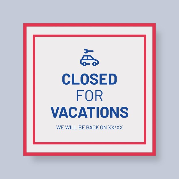 Gesloten voor vakantie teken