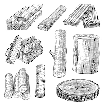 Houten Houtverzameling Premium Vector Houten Houtverzameling Premium Vector