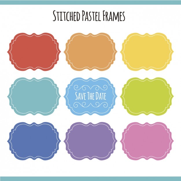 Gratis vector gestikt pastel frames