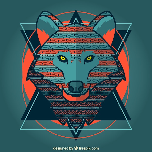 Gratis vector gestileerde wolf