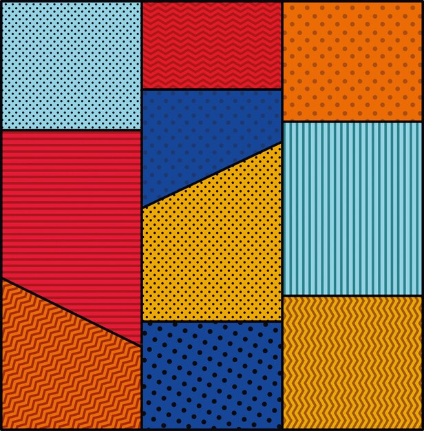 Gestippelde en kleuren achtergrond pop-art stijl vector