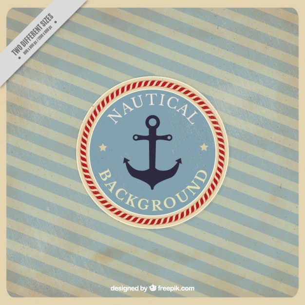 Gratis vector gestreepte nautische achtergrond in vintage stijl