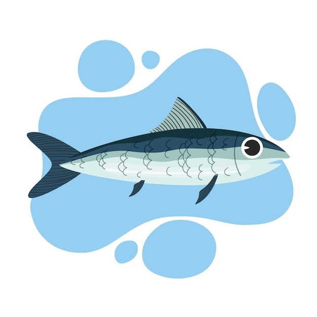 Gratis vector getekende heerlijke sardineillustratie