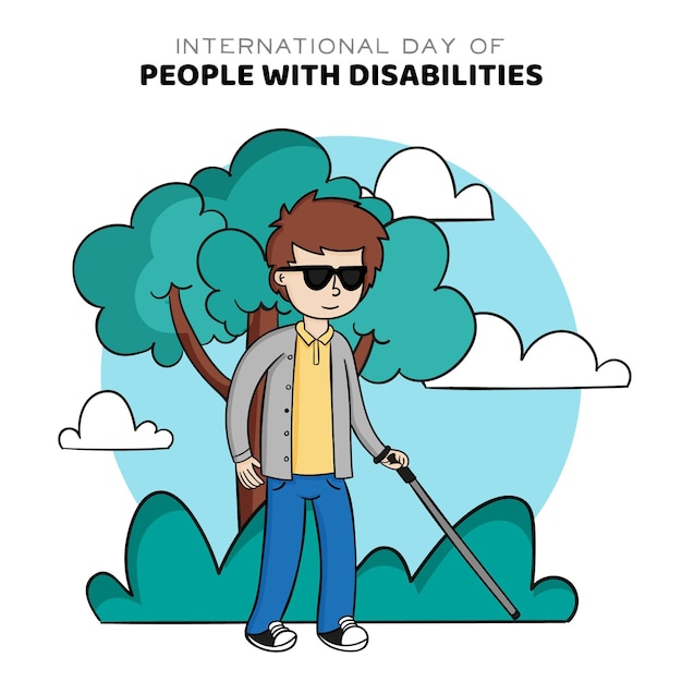 Getekende internationale dag van mensen met een handicap-evenement
