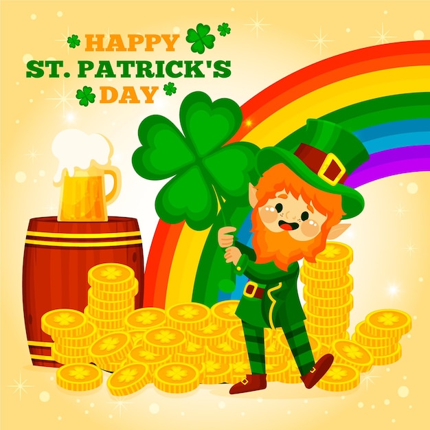 Getekende st. patrick's day illustratie